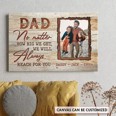 Personalized Canvas Photo Of Dad And Children