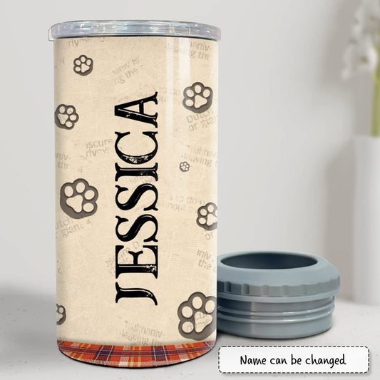 Personalized Cat Can Cooler Funny Black Cat And Wine Lover For Girl