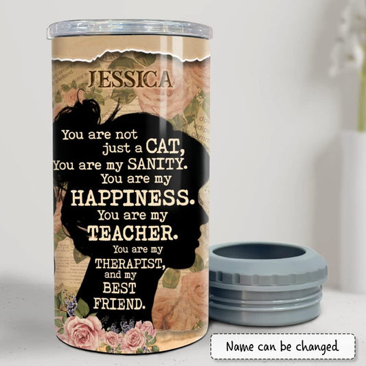 Personalized Cat Can Cooler Stainless Steel Gift Vintage Style