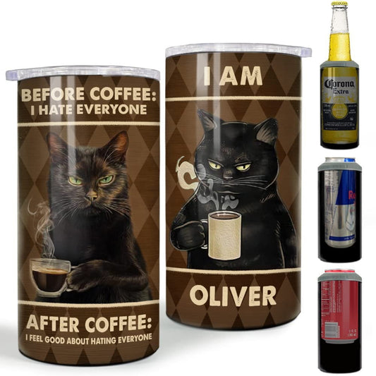 Personalized Cat Coffee Can Cooler For Cat Lovers For Pet Lover