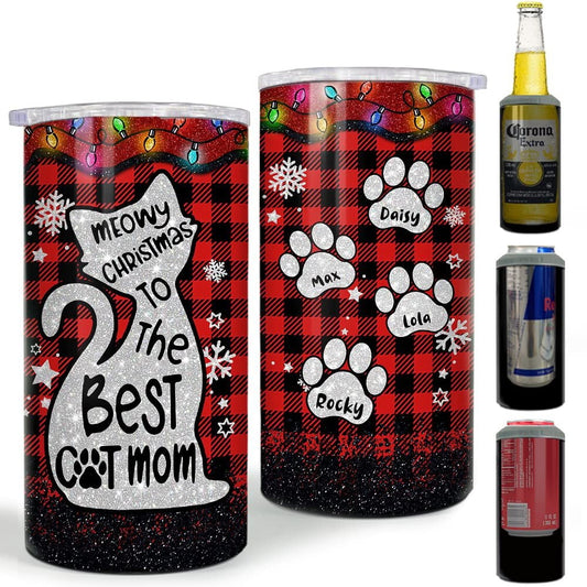 Personalized Cat Mom Can Cooler Christmas Cat Lover Mother's Day Gifts