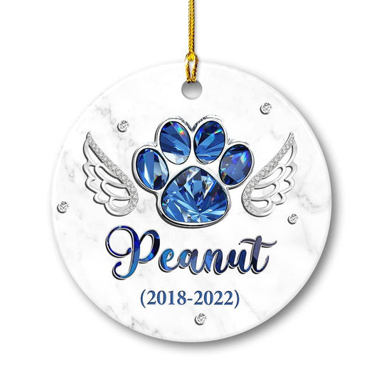 Personalized Ceramic Angel Wing Pet Memorial Ornament
