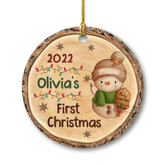 Personalized Ceramic Baby First Christmas Ornament Lovely