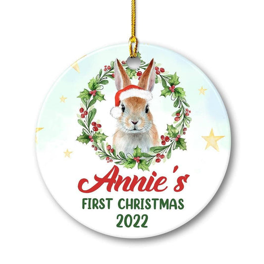 Personalized Ceramic Baby's First Christmas Ornament Gift