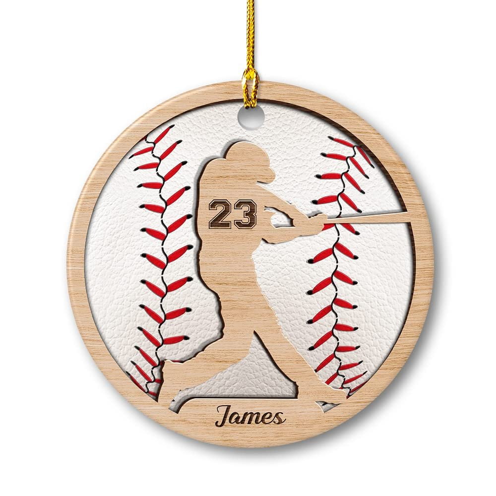 Personalized Ceramic Baseball Ornament & Number