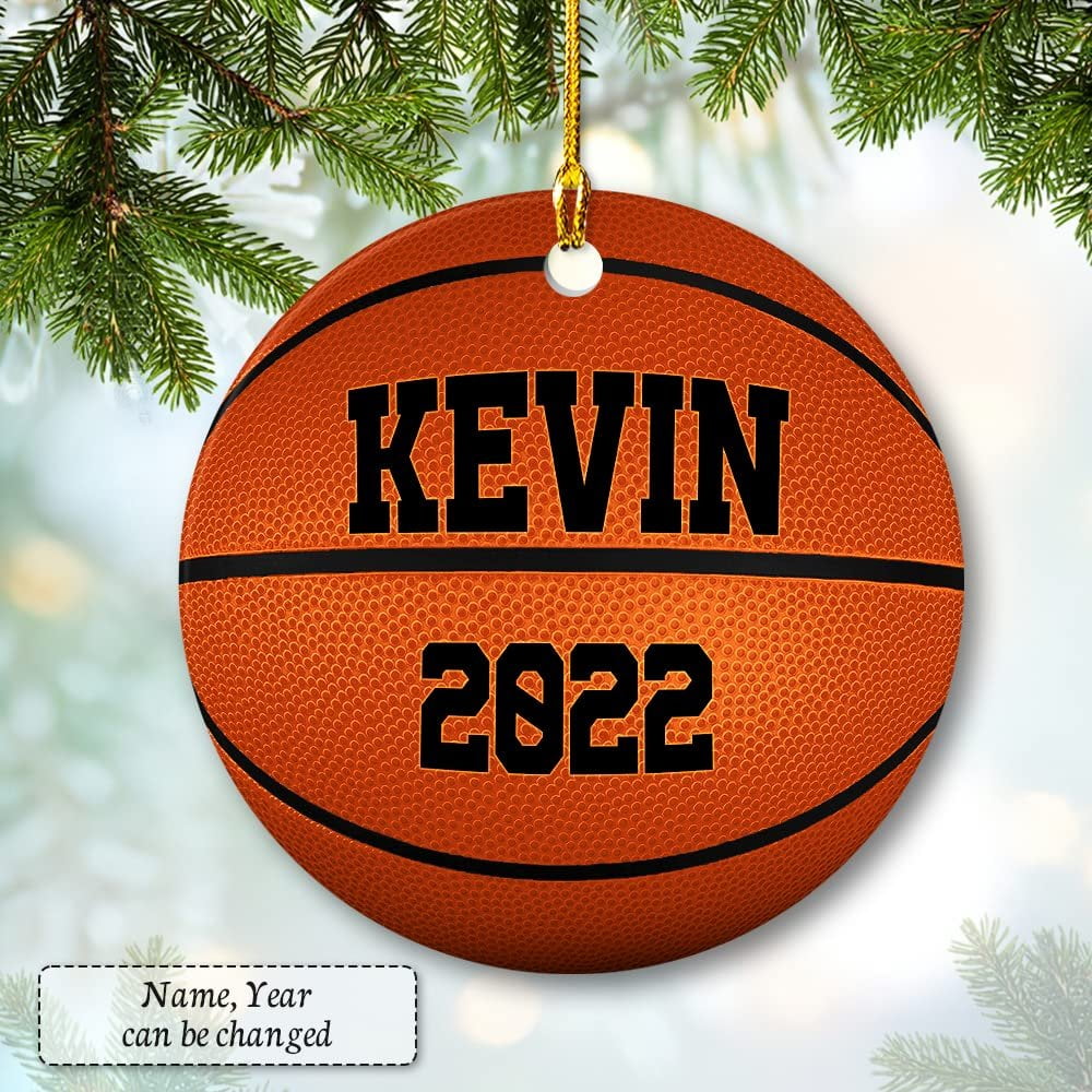 Personalized Ceramic Basketball Ornament Christmas Gift