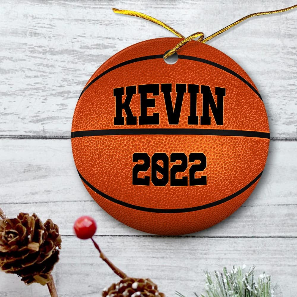 Personalized Ceramic Basketball Ornament Christmas Gift