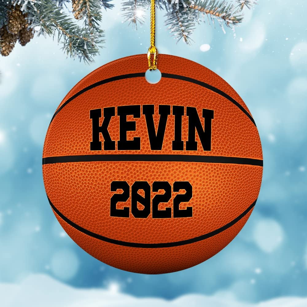 Personalized Ceramic Basketball Ornament Christmas Gift