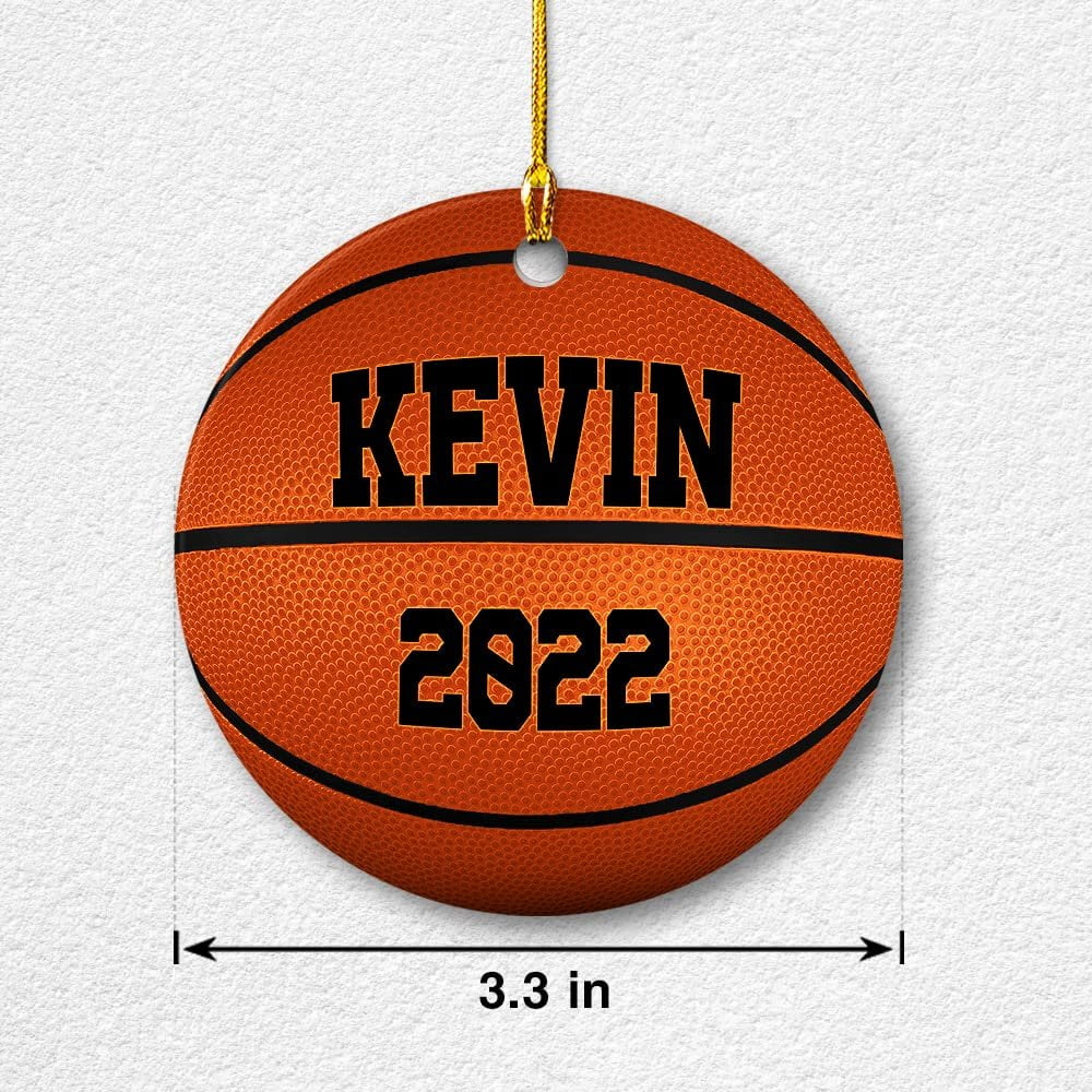 Personalized Ceramic Basketball Ornament Christmas Gift