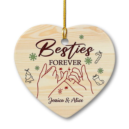 Personalized Ceramic Besties Forever Ornament Christmas Gift