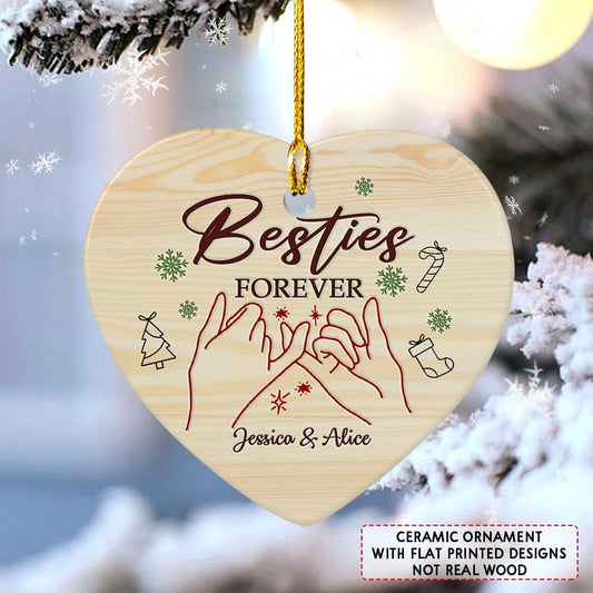 Personalized Ceramic Besties Forever Ornament Christmas Gift