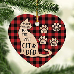Personalized Ceramic Cat Dad Ornament Gift For Cat Lovers