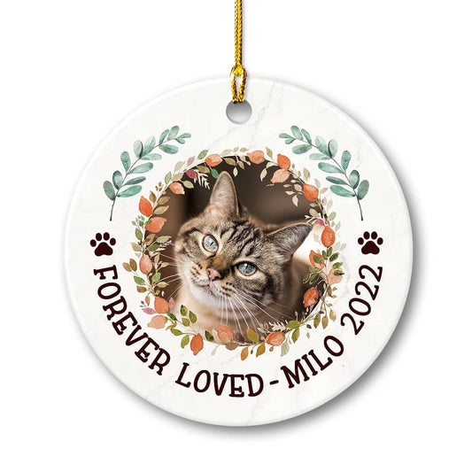 Personalized Ceramic Cat Memorial Ornament Christmas