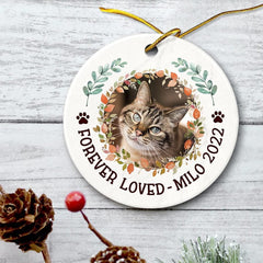 Personalized Ceramic Cat Memorial Ornament Christmas