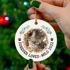 Personalized Ceramic Cat Memorial Ornament Christmas