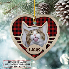 Personalized Ceramic Cat Ornament On The Naughty List