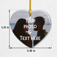 Personalized Ceramic Couple Ornament Custom Photo And Text