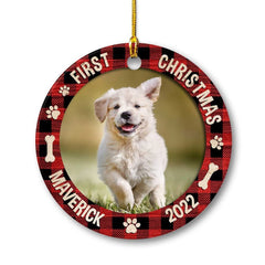 Personalized Ceramic Dog Ornament First Christmas