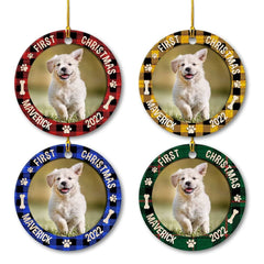 Personalized Ceramic Dog Ornament First Christmas