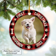 Personalized Ceramic Dog Ornament First Christmas