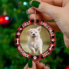 Personalized Ceramic Dog Ornament First Christmas