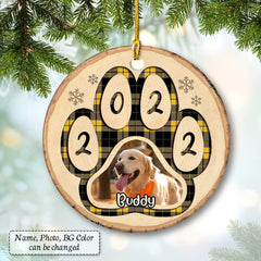 Personalized Ceramic Dog Ornament Paw Print