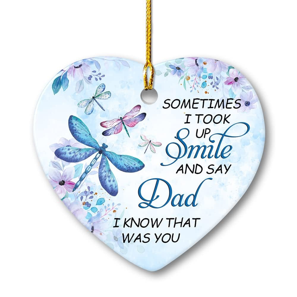 Personalized Ceramic Dragonfly Memorial Ornament Dad Gift