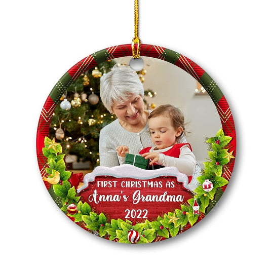 Personalized Ceramic First Christmas As Grandma Ornament