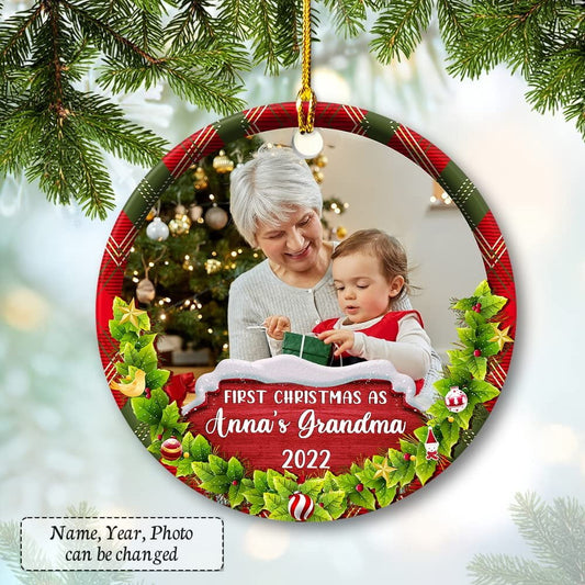 Personalized Ceramic First Christmas As Grandma Ornament