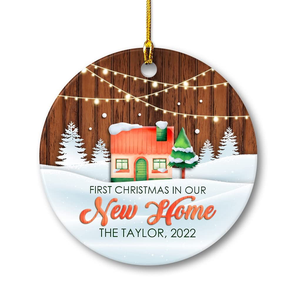 Personalized Ceramic First Christmas In New Home Ornament