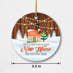 Personalized Ceramic First Christmas In New Home Ornament