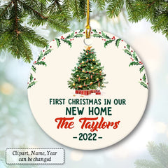Personalized Ceramic First Christmas New Home Ornament Gift