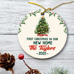 Personalized Ceramic First Christmas New Home Ornament Gift