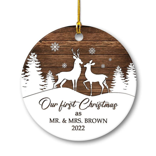 Personalized Ceramic First Christmas Ornament Couple