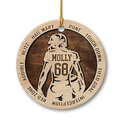 Personalized Ceramic Football Ornament Custom Name