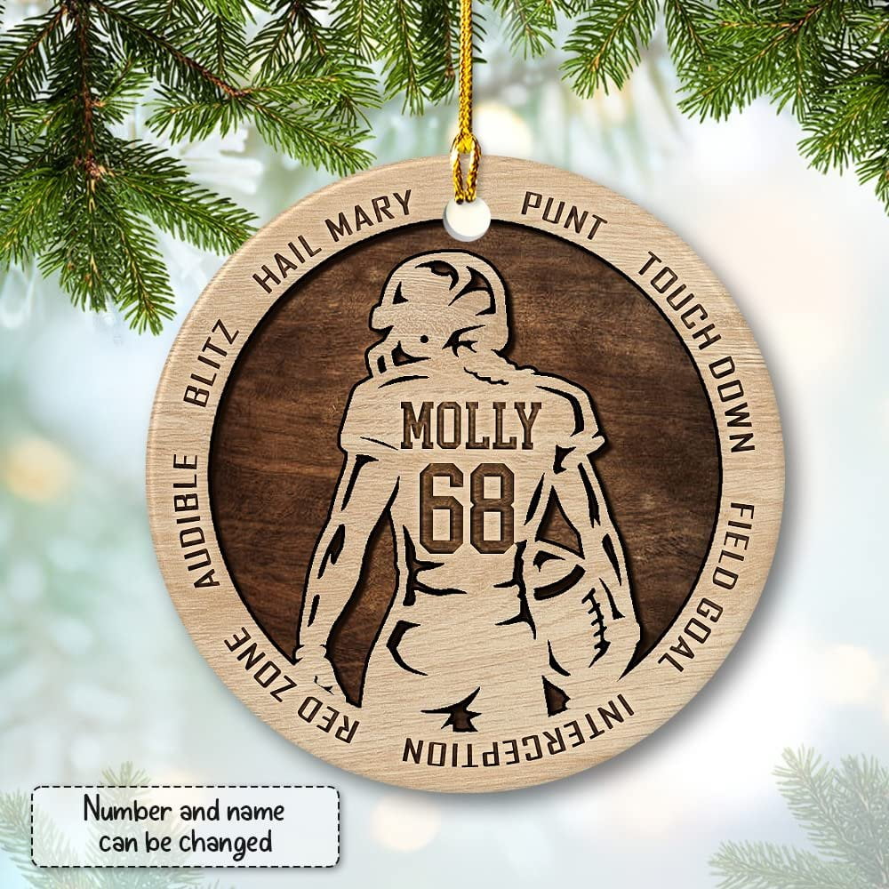 Personalized Ceramic Football Ornament Custom Name