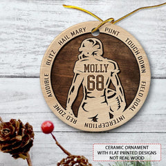 Personalized Ceramic Football Ornament Custom Name