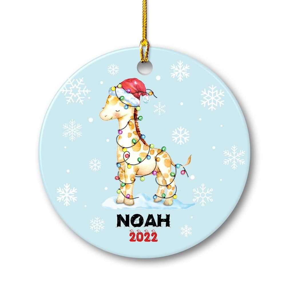 Personalized Ceramic Giraffe Ornament Christmas