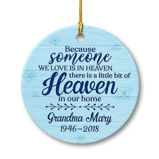 Personalized Ceramic Grandma Memorial In Heaven Ornament