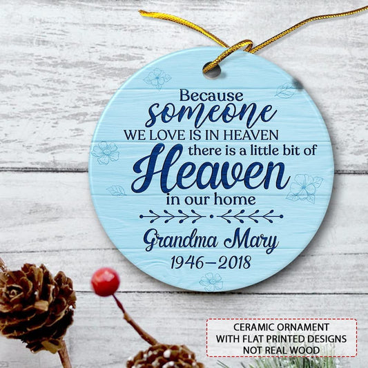 Personalized Ceramic Grandma Memorial In Heaven Ornament