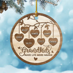 Personalized Ceramic Grandparents And Grandkids Ornament