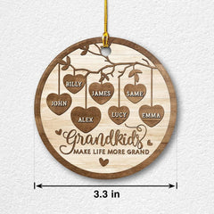 Personalized Ceramic Grandparents And Grandkids Ornament