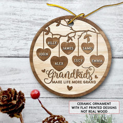 Personalized Ceramic Grandparents And Grandkids Ornament