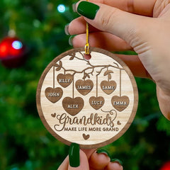 Personalized Ceramic Grandparents And Grandkids Ornament