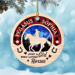 Personalized Ceramic Horse Ornament Just A Girl Loves Horses