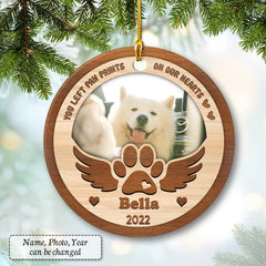 Personalized Ceramic Memorial Dog Ornament Wood Drawing Gift