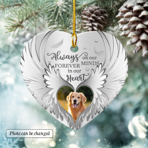 Personalized Ceramic Memorial Ornament Angel Wings Dog