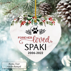 Personalized Ceramic Memorial Ornament Pawprint Dog