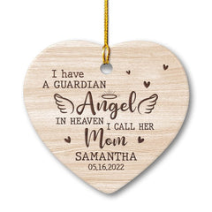 Personalized Ceramic Mom Memorial Ornament Angel In Heaven