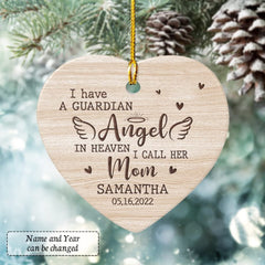 Personalized Ceramic Mom Memorial Ornament Angel In Heaven